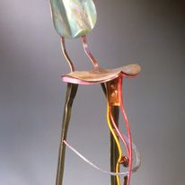 Painted three leg stool